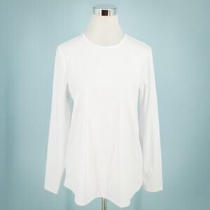 Solbari Size Medium M White Crew Neck Long Sleeve UPF 50 Sun Protection Polyeste